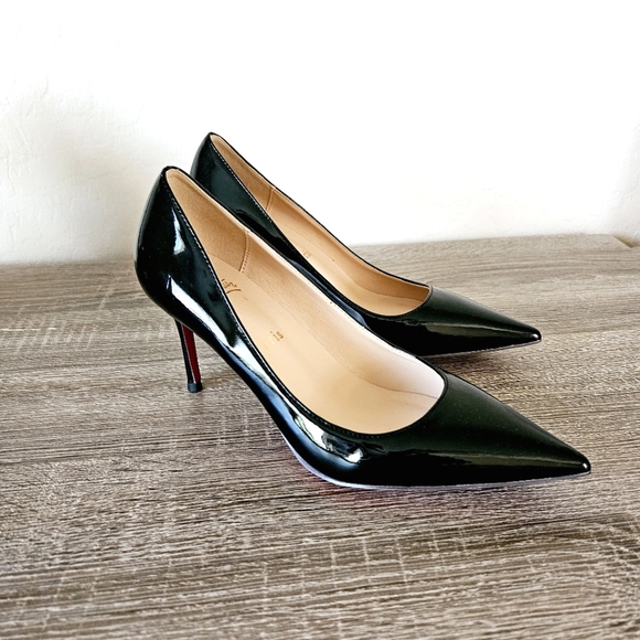 Christian LouBoutin Kate Pumps Patent calf leather Black Size 38 Fits 7-7.5 US - Picture 14 of 16
